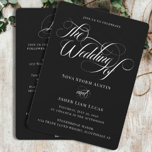 Convite Elegante Clássico Tudo em Um Código QR Casamento P