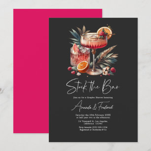 Convite Elegante Cocktail Abasteça o Bar Chuveiro de Casal