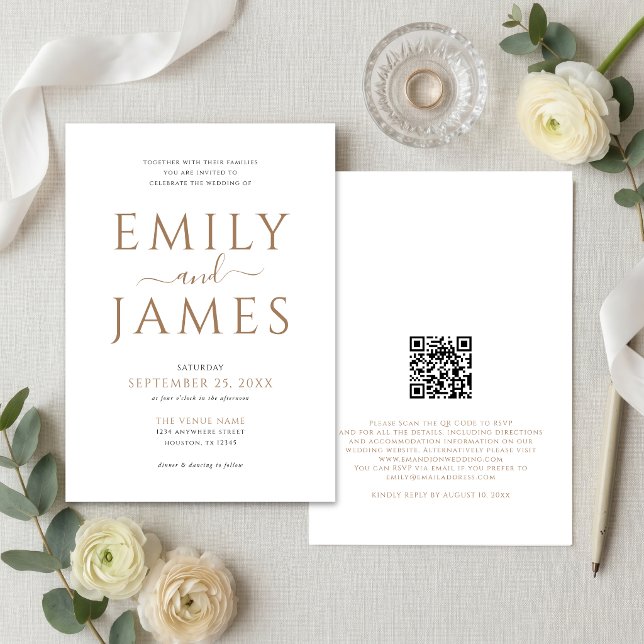Convite Elegante Código QR de Casamento em Ouro Preto e Br (Criador carregado)