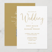 Elegante Código QR Moderno Chic Dourado Casamento