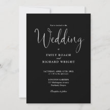 Elegante Código QR Moderno Preto e Branco Casament