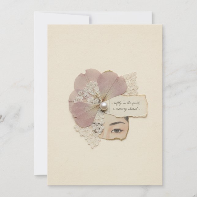 Convite Elegante Colagem Floral & Ukiyoe (Frente)