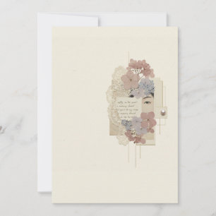 Convite Elegante Colagem Floral & Ukiyoe