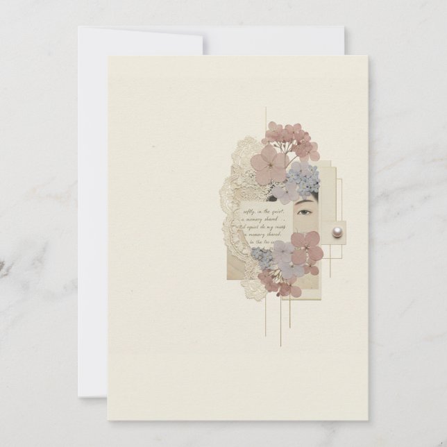 Convite Elegante Colagem Floral & Ukiyoe (Frente)