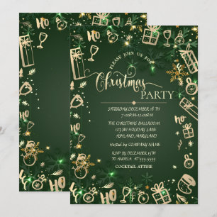 Convite Elegante Companhia Verde Dourada de Natal