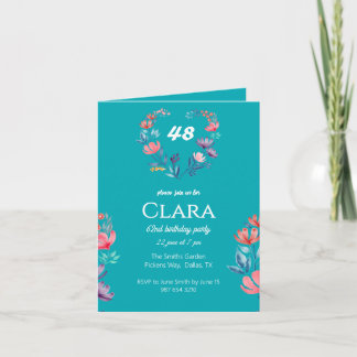 Convite Elegante coração em forma de aquarela aniversário 