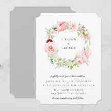 Elegante Coroa Floral Rosa Casamento