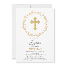 Elegante Coroa Minimalista de Cruz de Ouro Batismo