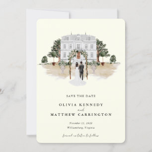 Convite Elegante Country Manor   Ranch Salvar a Data