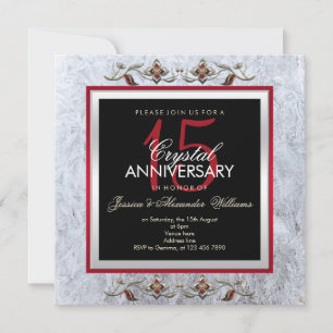 Convite Elegante Cristal & Gemas 15º Aniversário de Casame