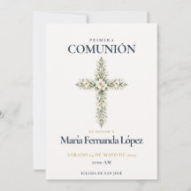 Elegante Cruz Botânica da Primera Comunión