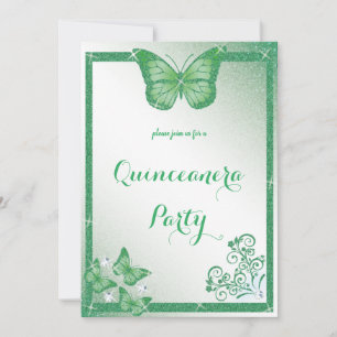 Convite elegante da borboleta de quinceanera