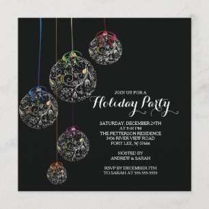 Convite elegante da festa natalícia da bola do