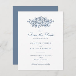 Convite Elegante Data de Salvamento de Casamento Botânico 