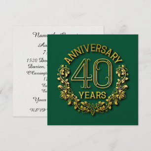 Convite Elegante de 40º Aniversário