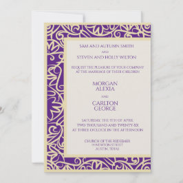 Convite Elegante de Ameixa e Bege para qualquer oc