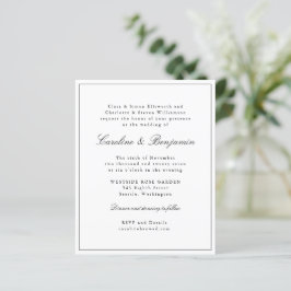 Convite Elegante De Casamento De Script Clássico D