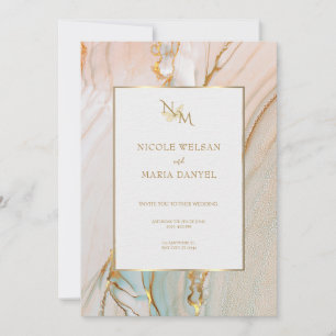 Convite Elegante De Casamento De Tinta Alcoólica r