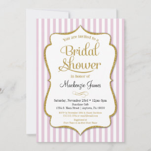 Convite Elegante de Chá de panela Dourado rosa