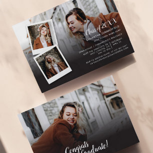 Convite Elegante de Colagem de Fotografias da festa de for