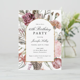 Convite Elegante de Festa de aniversário Botânica de Arch