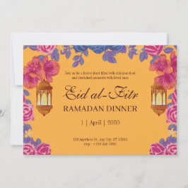 Convite Elegante de Floral para Eid al-Fitr com La