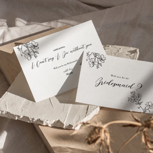 Convite Elegante de Flores Delicadas de Proposta Bridesmai (Criador carregado)