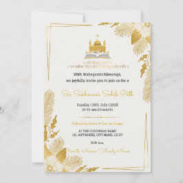 Convite Elegante de Ouro para o Caminho de Sukhman