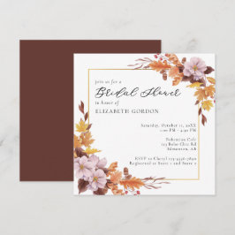 Convite Elegante de Script Floral Floral do outono do Chá