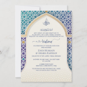 Convite Elegante de Walima – Azul-turquesa & Turqu