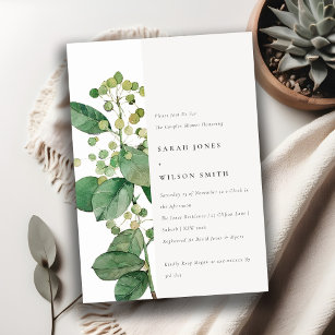 Convite Elegante deixa a placa de Chá de Casal verde folia