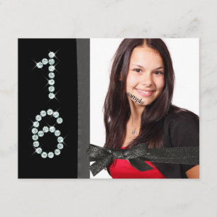 Convite Elegante Deluxe 3 Foto Sweet 16º Aniversário