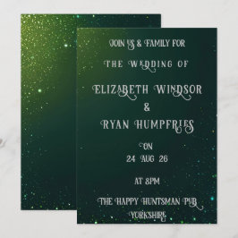 Convite Elegante Design de Sparkle Verde para Themed