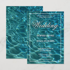 Convite Elegante destino de casamento de lago de água oceâ