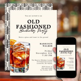 Convite Elegante do antigo Tema de Uísque Moçado