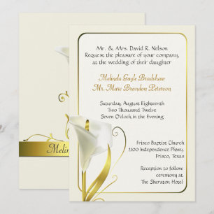 Convite elegante do casamento do lírio de Calla d