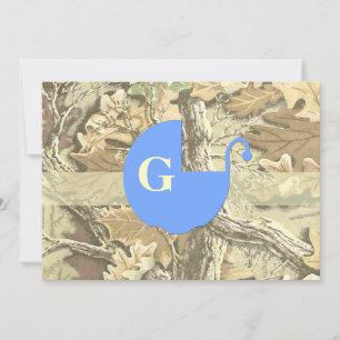 Convite elegante do chá de fraldas de Camo