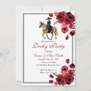 Convite Elegante do Derby de Kentucky Dama Cavalga
