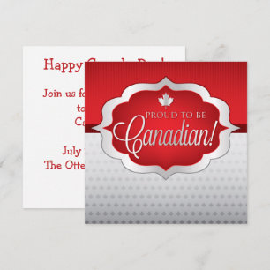 Convite Elegante do Dia do Canadá com Folha de Bor