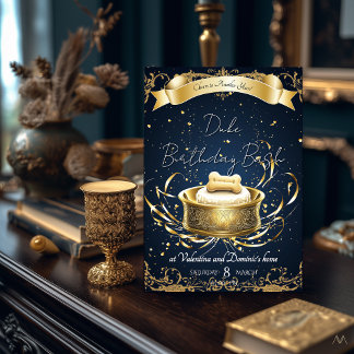 Convite Elegante Dog Birthday | Celebração de Pet de Luxur