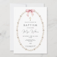 Elegante Dourada Cross e peals Girl Baptism