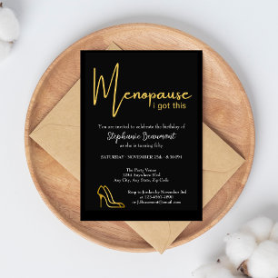 Convite Elegante Dourada Menopausa Eu Tenho Este 50º anive