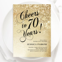 Elegante Dourado 70 Birthday