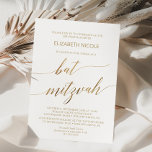 Convite Elegante Dourado Calliografia Bat Mitzvah<br><div class="desc">Esta elegante caligrafia dourada Bat Mitzvah convite é perfeito para um simples bat mitzvah. A design neutra apresenta uma carta minimalista decorada com a tipografia falsa de ouro romântica e caprichosa. Nota: Este design não apresenta folha de ouro real. É um gráfico de alta qualidade feito para se parecer com...</div>