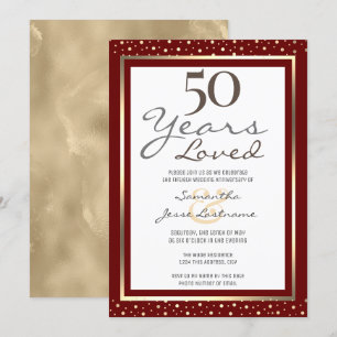 Convite Elegante Dourado para Bodas de Ouro