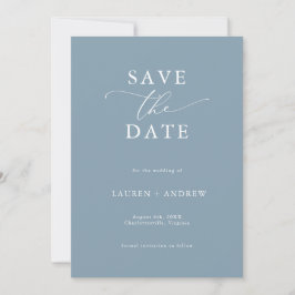 Convite Elegante Dusty Blue Salve a Data