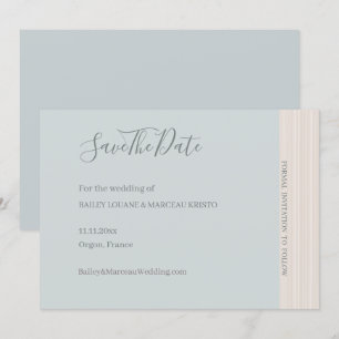 Convite Elegante Dusty Blue WoodGrain Salve A Data Casamen