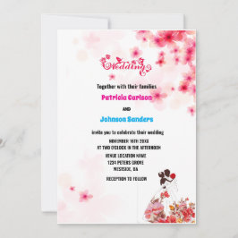 Convite Elegante Dusty Rosa, Casamento Floral Rosa Burgund