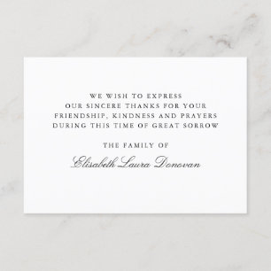 Convite Elegante e Clássica Simpatia Funeral Obrigado