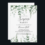 Convite Elegante e minimalista Partido Surpresa de Eucalyp<br><div class="desc">Este elegante convite de festas de surpresa de eucalipto minimalista é perfeito para um aniversário moderno,  aposentadoria ou qualquer festa surpresa. A design apresenta galhos e folhas botânicas elegantes e desenhadas a aquarela e desenhadas à mão.</div>